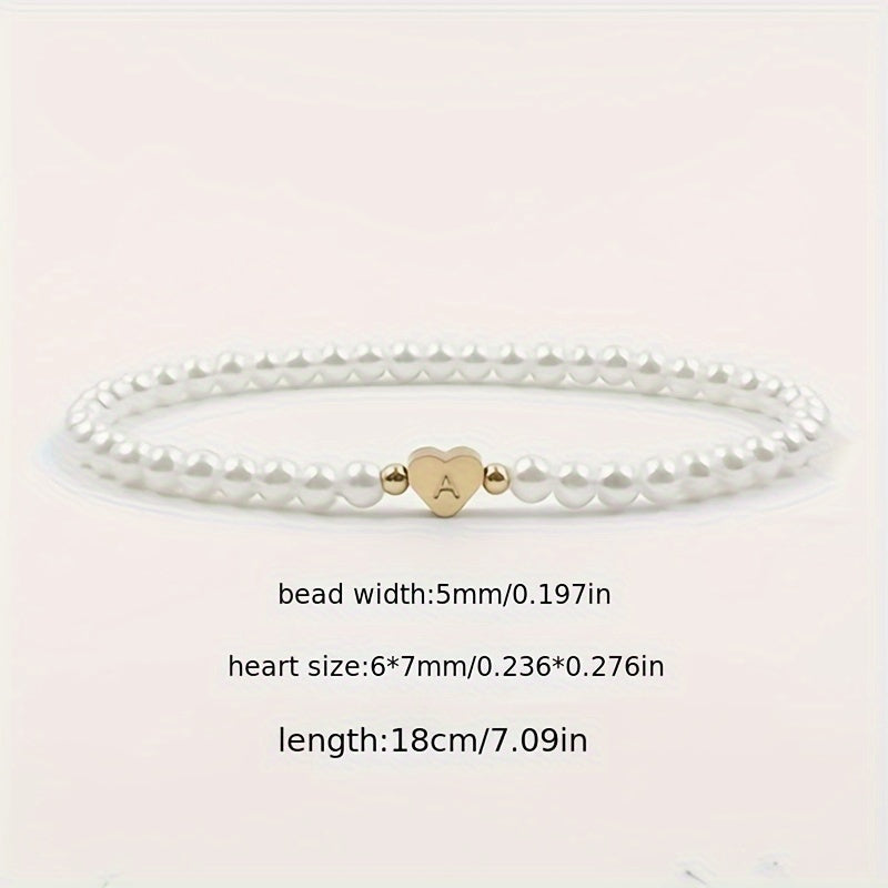 Pulsera Chic con Inicial en Forma de Corazón (A–Z)