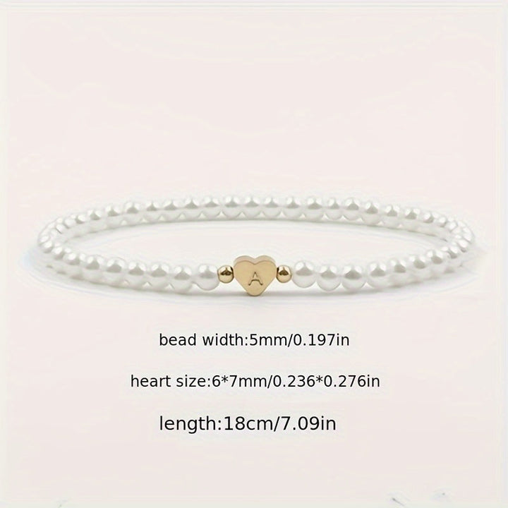 Pulsera Chic con Inicial en Forma de Corazón (A–Z)