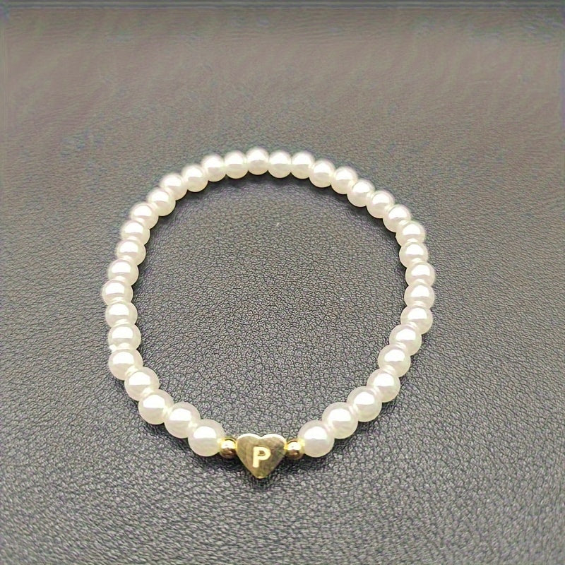 Pulsera Chic con Inicial en Forma de Corazón (A–Z)