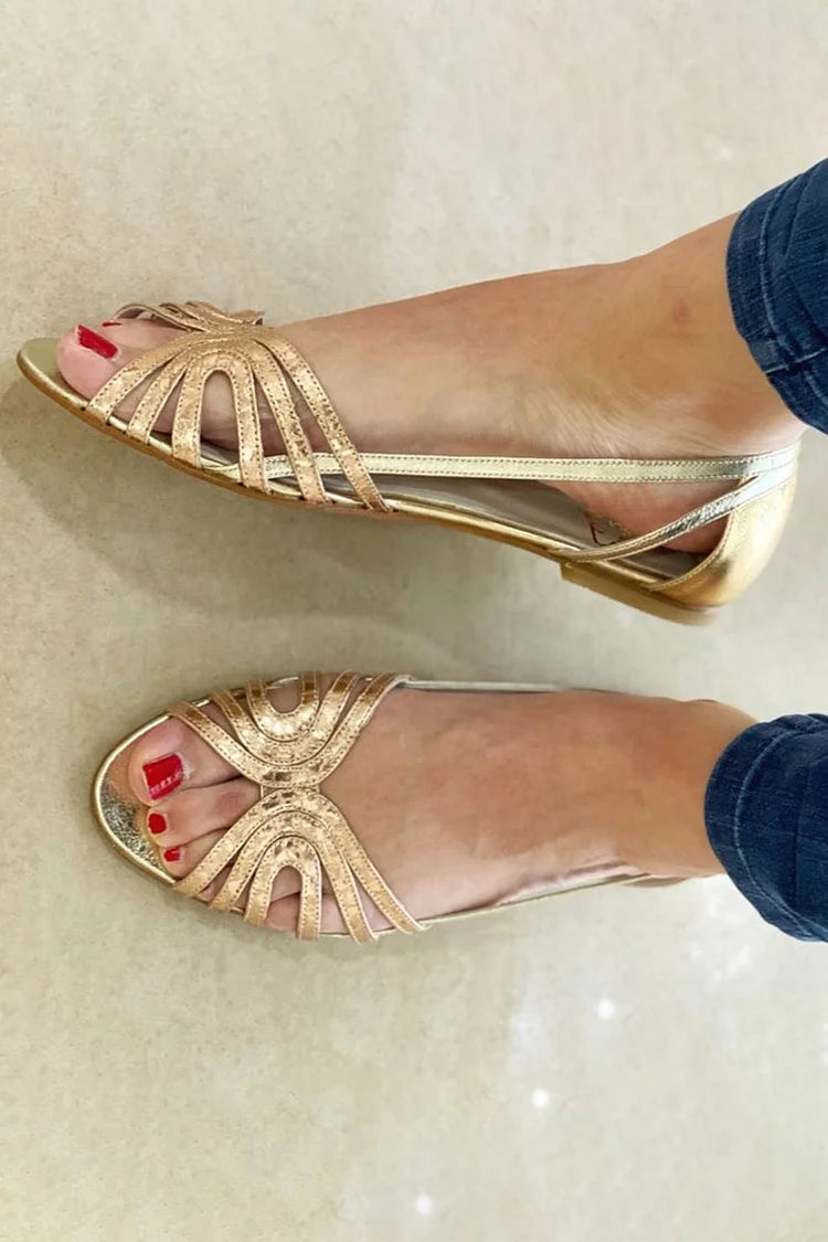 Éléonore | Sandalias de verano doradas