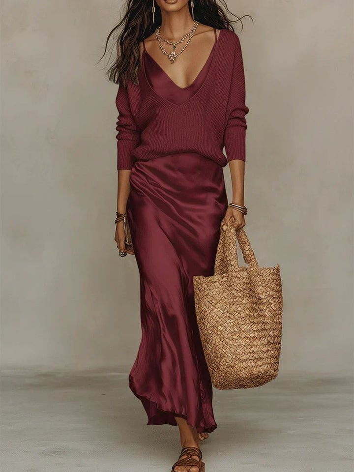 Anaïs | Vestido Midi Elegante de Satén
