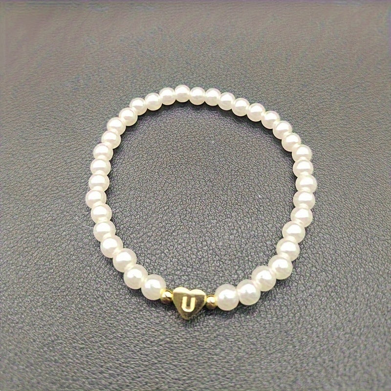 Pulsera Chic con Inicial en Forma de Corazón (A–Z)