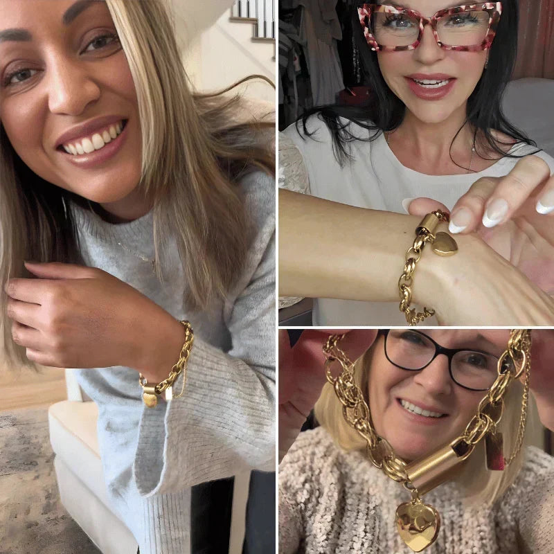 Pulsera Charme Corazón Dorado