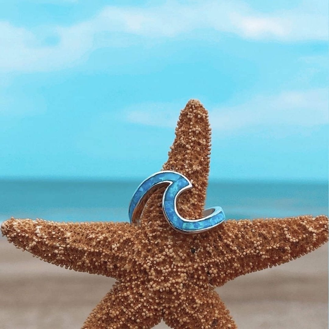 Anillo de Plata con Ópalo Azul