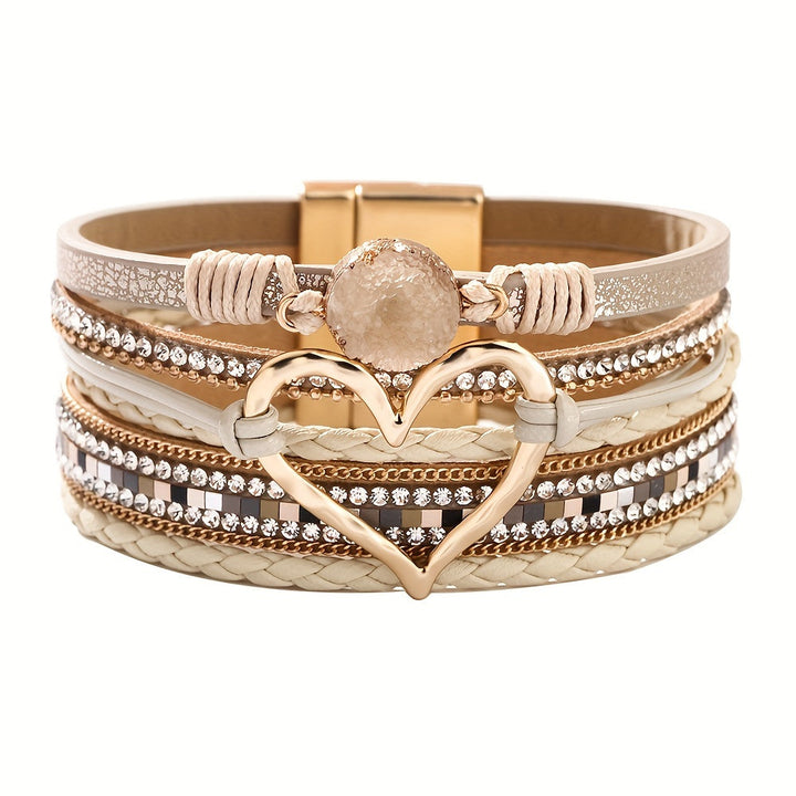 Pulsera de Cuero Multicapa Boho