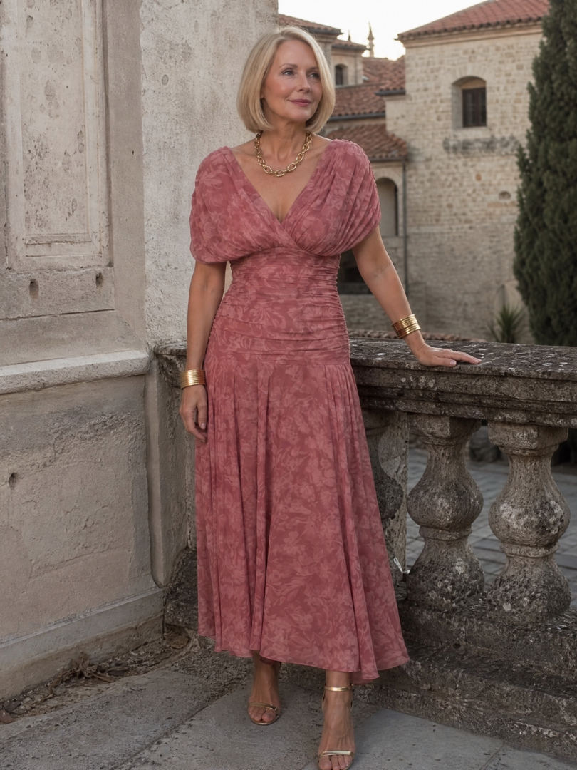 Calen | Vestido Midi Casual con Hombros Descubiertos