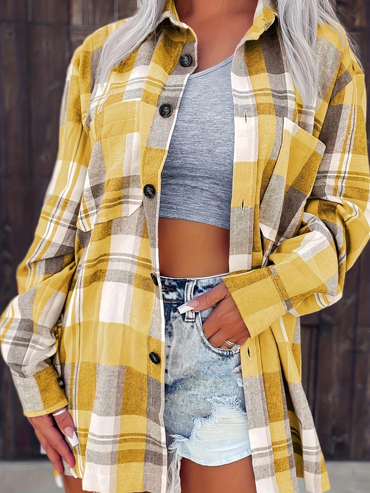 Elena | Sobrecamisa de cuadros con botones