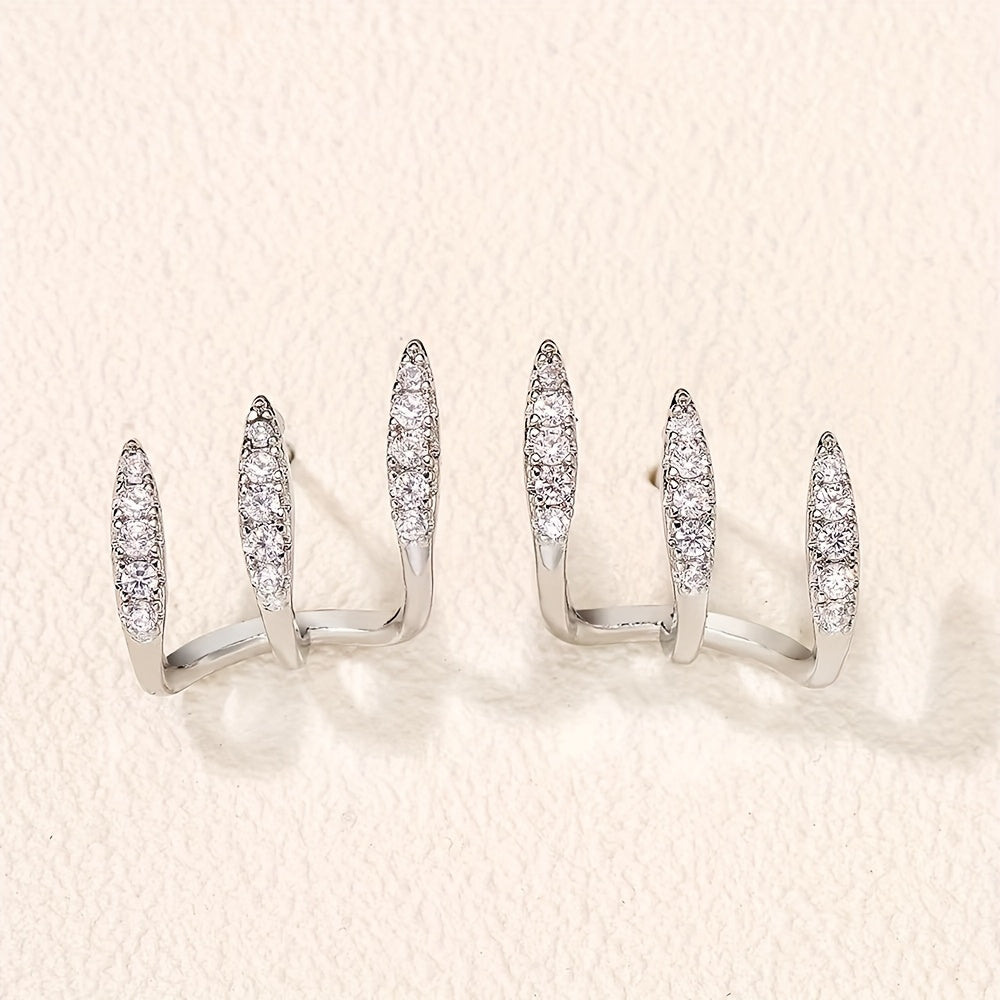 Pendientes elegantes de doble colgante