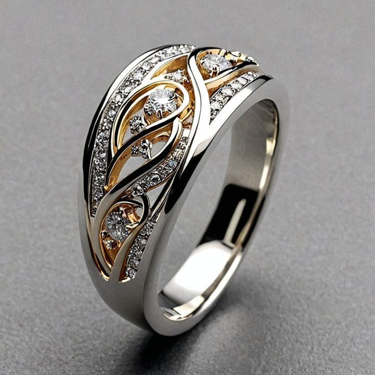 Anillo de Cable Bicolor Clásico