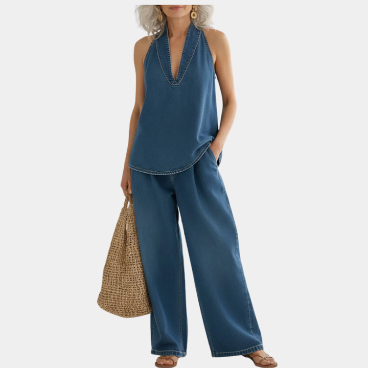 Ivy | Conjunto de Denim con Lavado Vintage Suave
