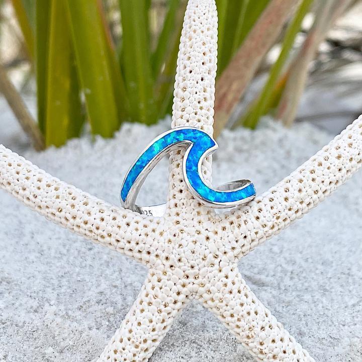 Anillo de Plata con Ópalo Azul