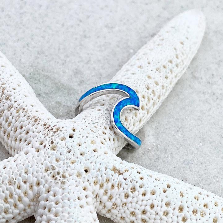 Anillo de Plata con Ópalo Azul