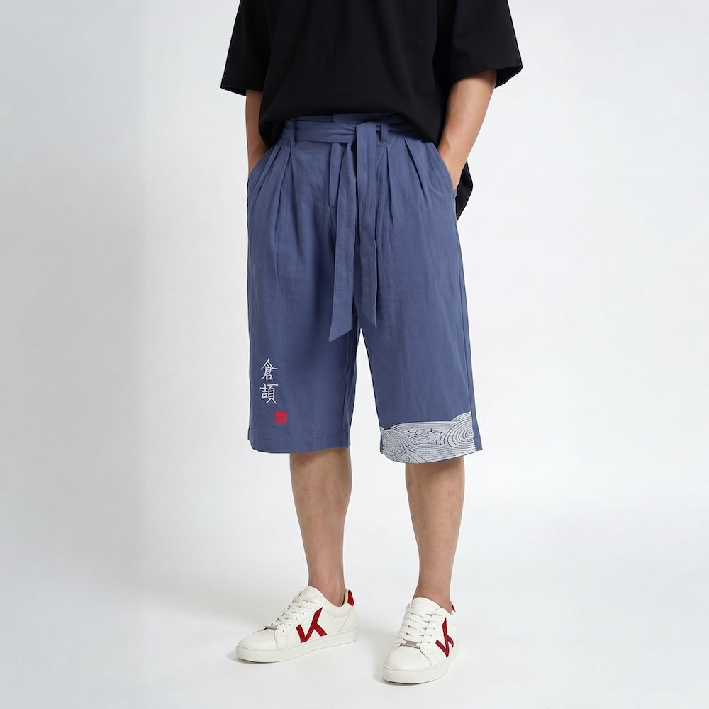 Taro - Pantalón cropped cómodo japonés