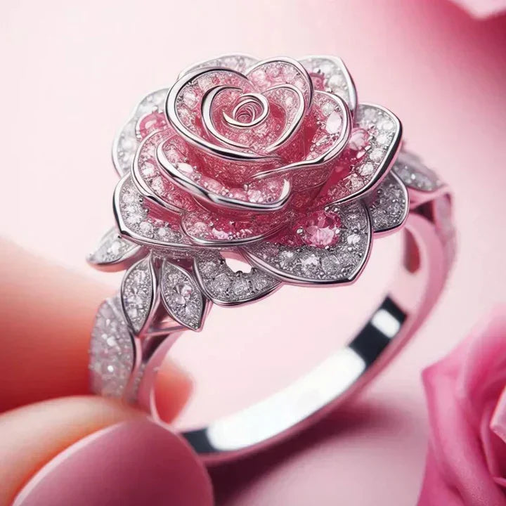 Anillo Floral Exótico de Plata