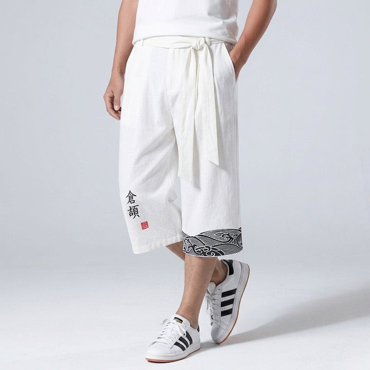 Taro - Pantalón cropped cómodo japonés