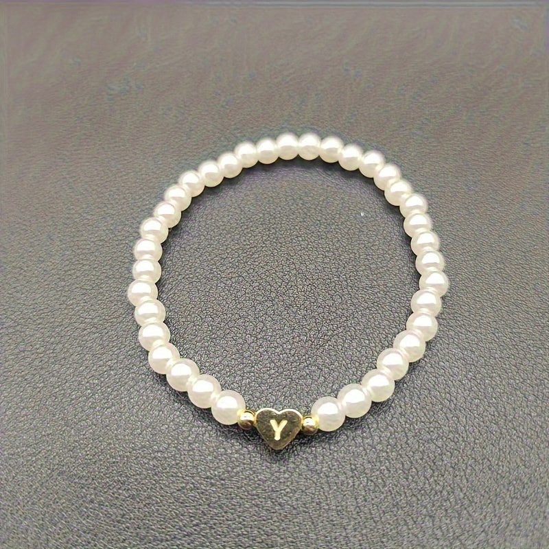 Pulsera Chic con Inicial en Forma de Corazón (A–Z)
