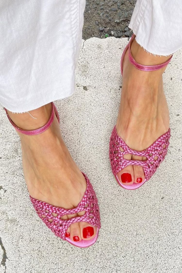Sandalias trenzadas Isadora en oro