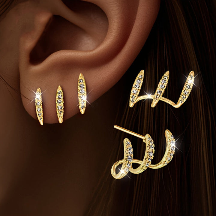 Pendientes elegantes de doble colgante