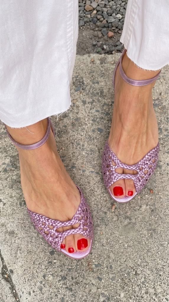 Sandalias trenzadas Isadora en oro