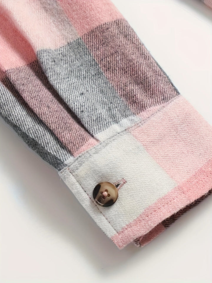 Elena | Sobrecamisa de cuadros con botones