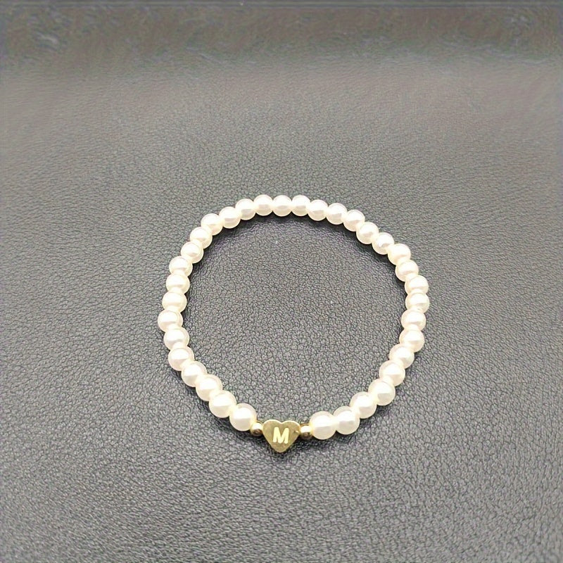 Pulsera Chic con Inicial en Forma de Corazón (A–Z)