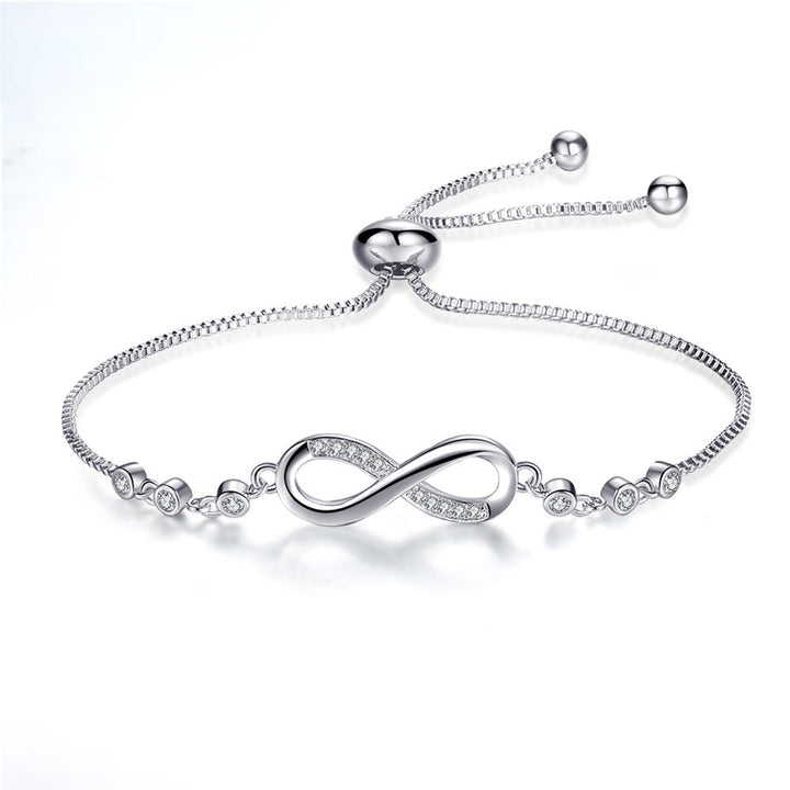 Pulsera ajustable chic en oro rosa en forma de símbolo del infinito