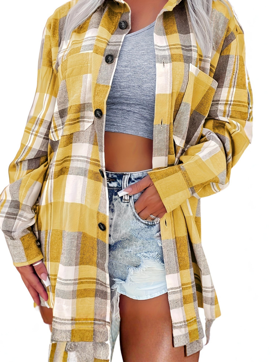 Elena | Sobrecamisa de cuadros con botones