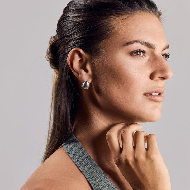 Aros Chunky de Plata de Ley 925 - Pendientes de Gota de Plata
