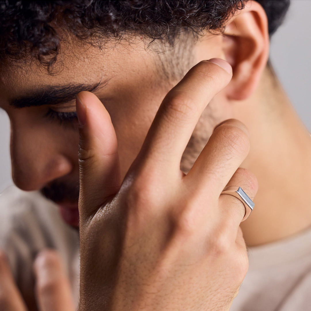 Anillo Sello Riegel Bar en Plata Esterlina 925 hecho a mano