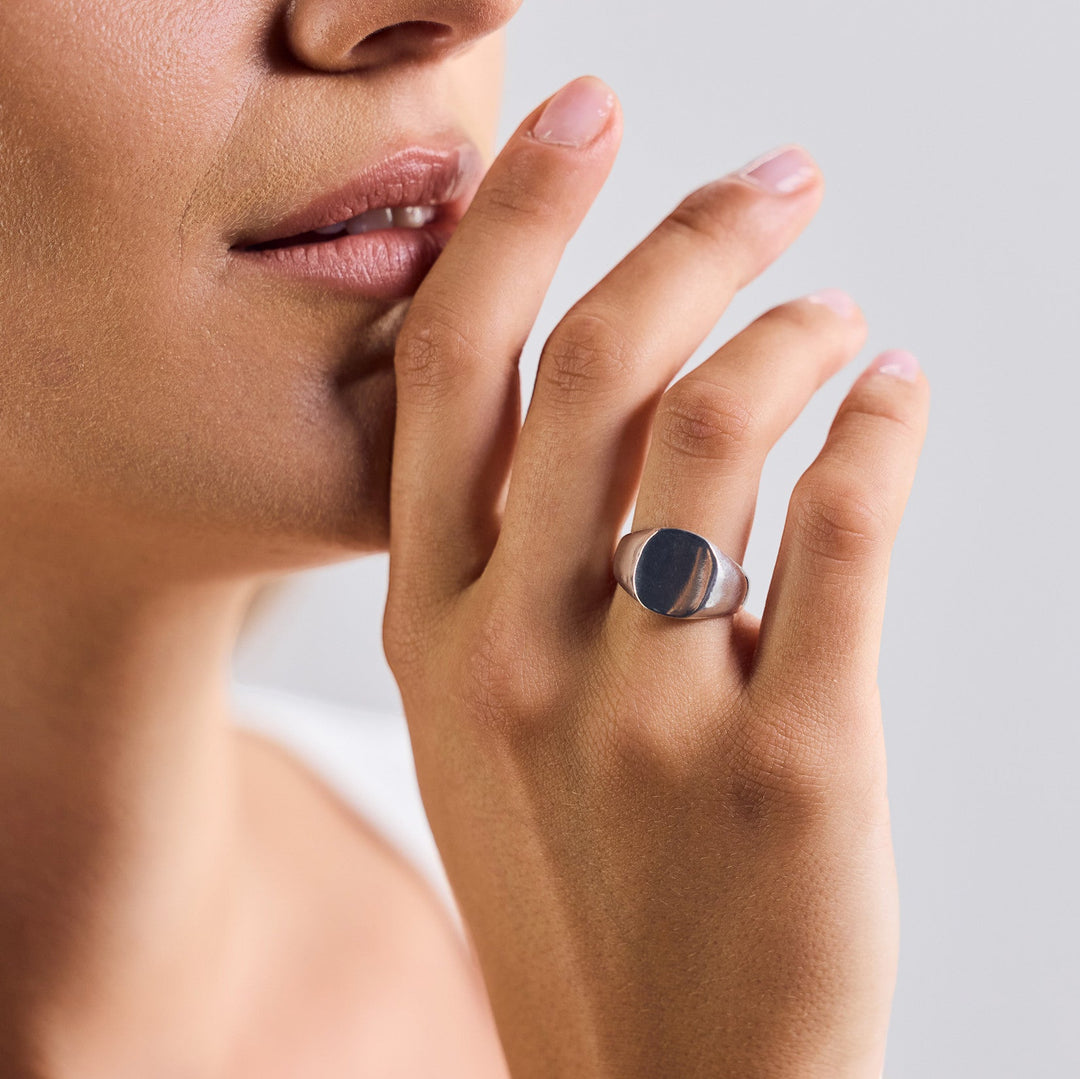 Anillo de sello de plata esterlina 925 hecho a mano