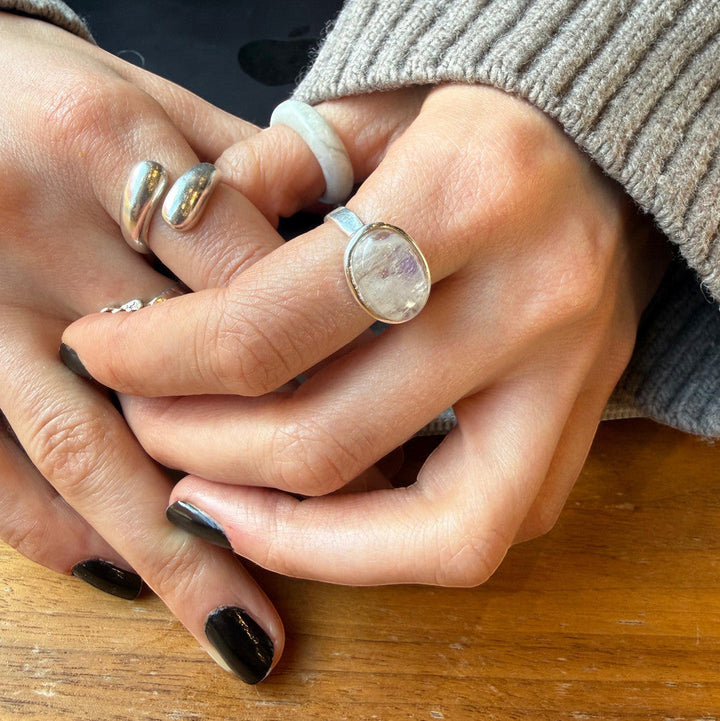 Anillo Chunky abierto en plata esterlina maciza 925 – ajustable en tamaño, hecho a mano