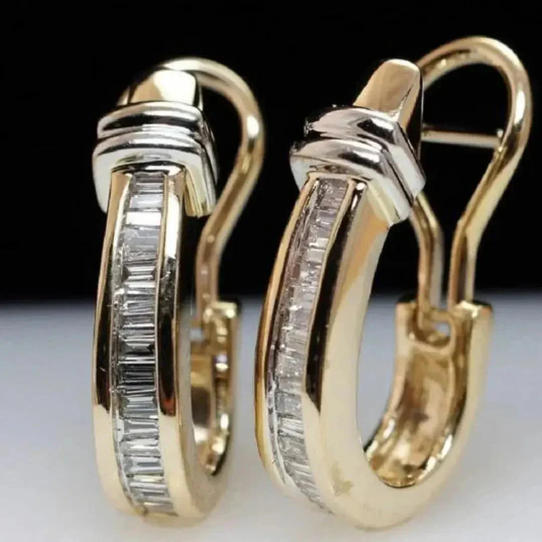 Pendientes vintage de oro y diamantes