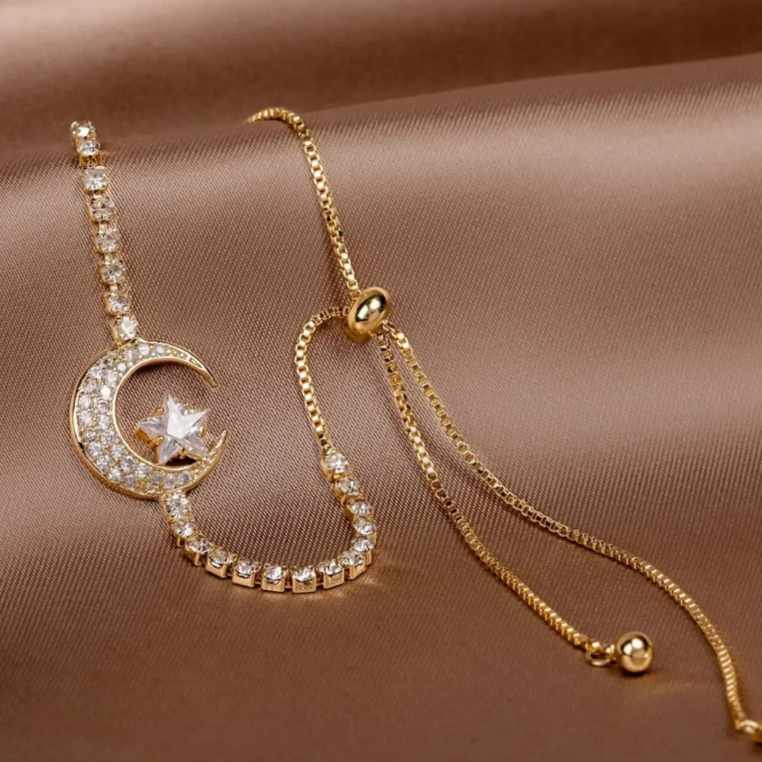 Pulsera con Colgante de Circonio y Oro