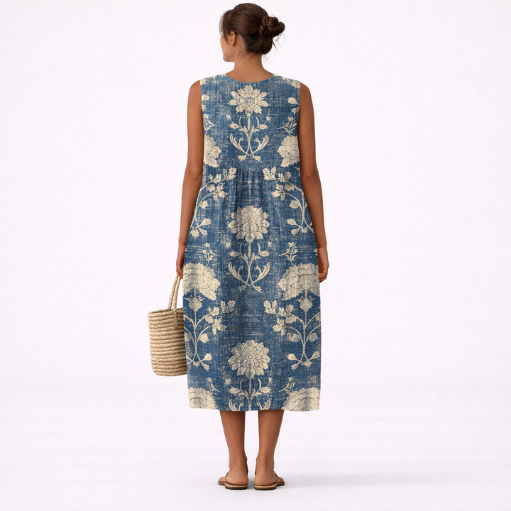 Vestido midi clásico Aurora con estampado floral