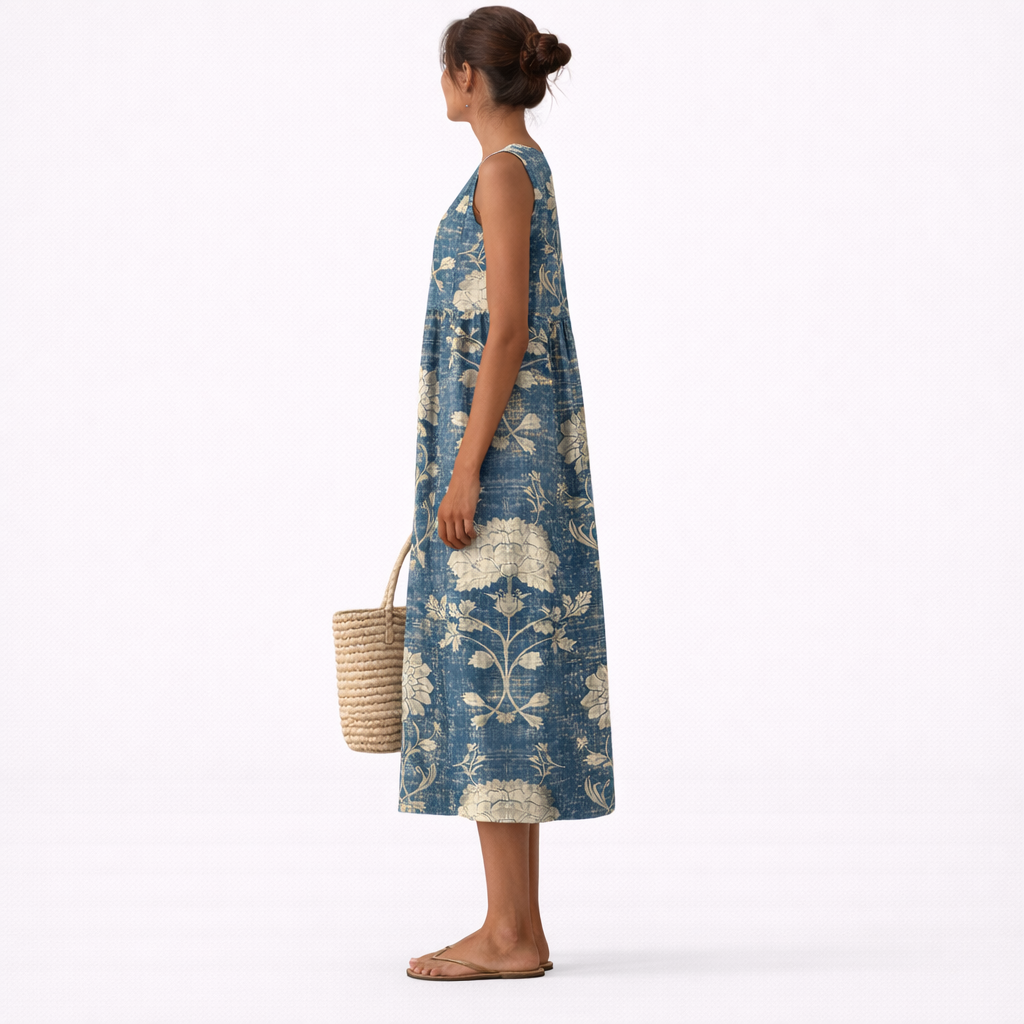 Vestido midi clásico Aurora con estampado floral