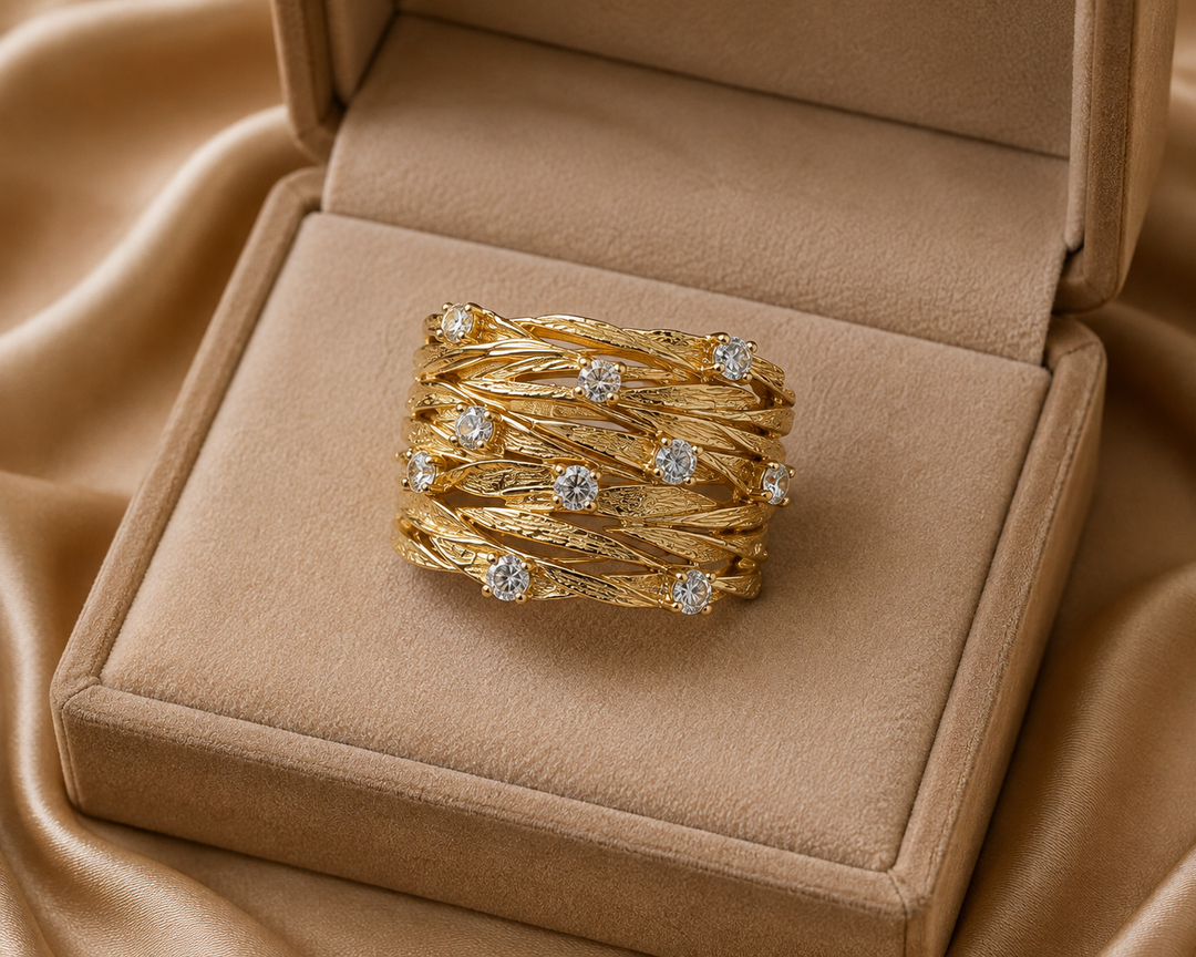 Anillo Elise en Trenzado Dorado