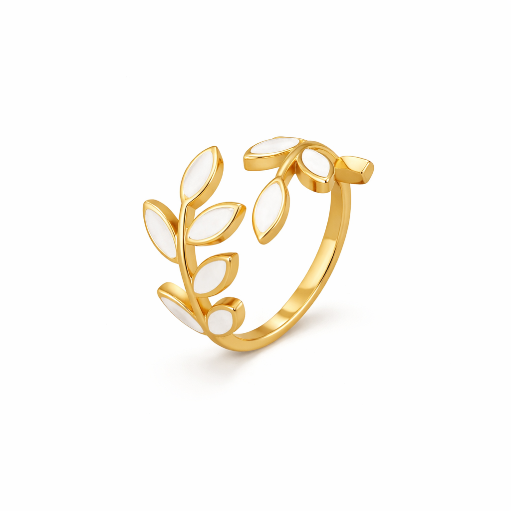 Anillo hoja dorada
