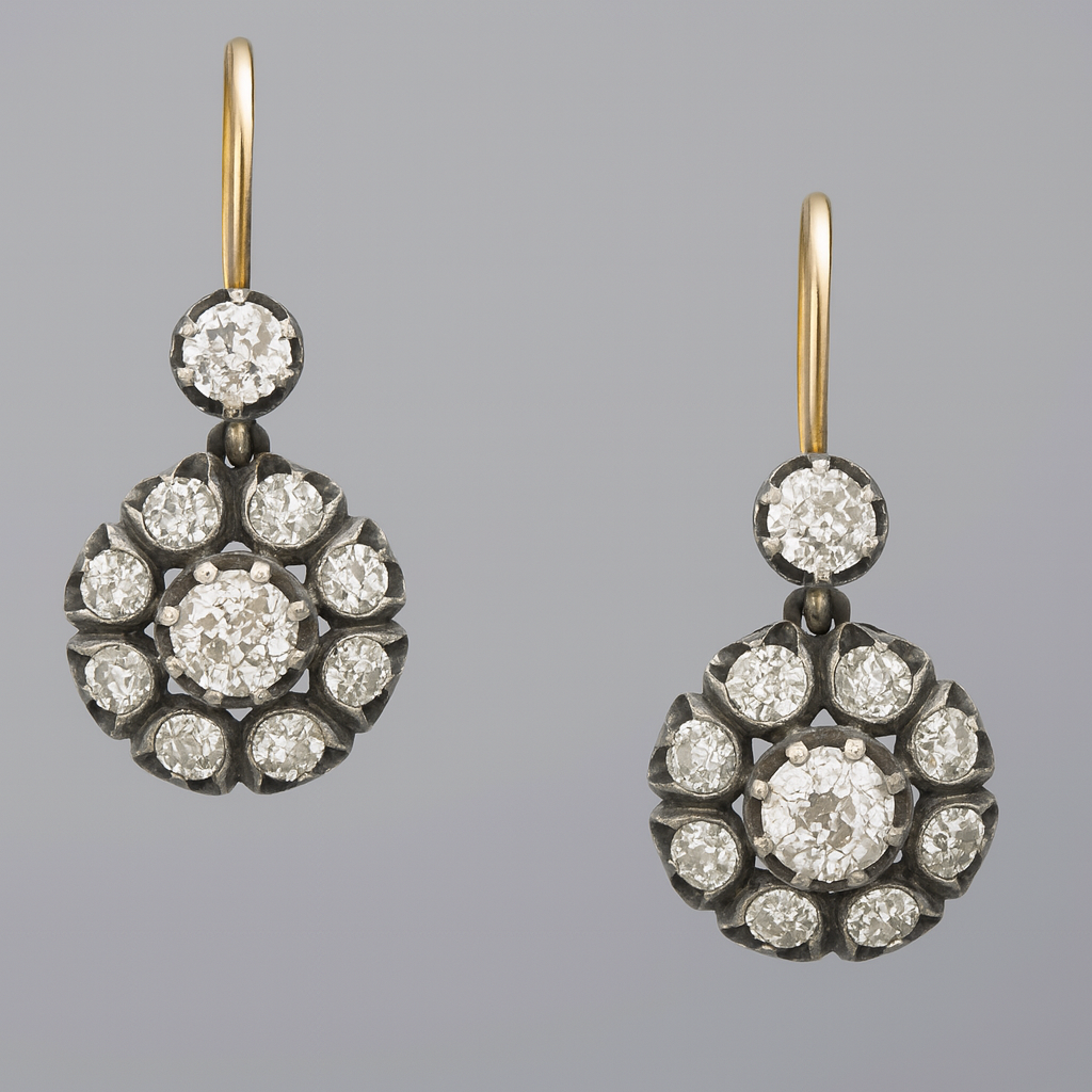 Pendientes Vintage Colgantes con Piedras Preciosas