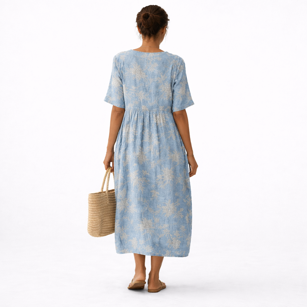 Vestido elegante Alma con estampado de laguna