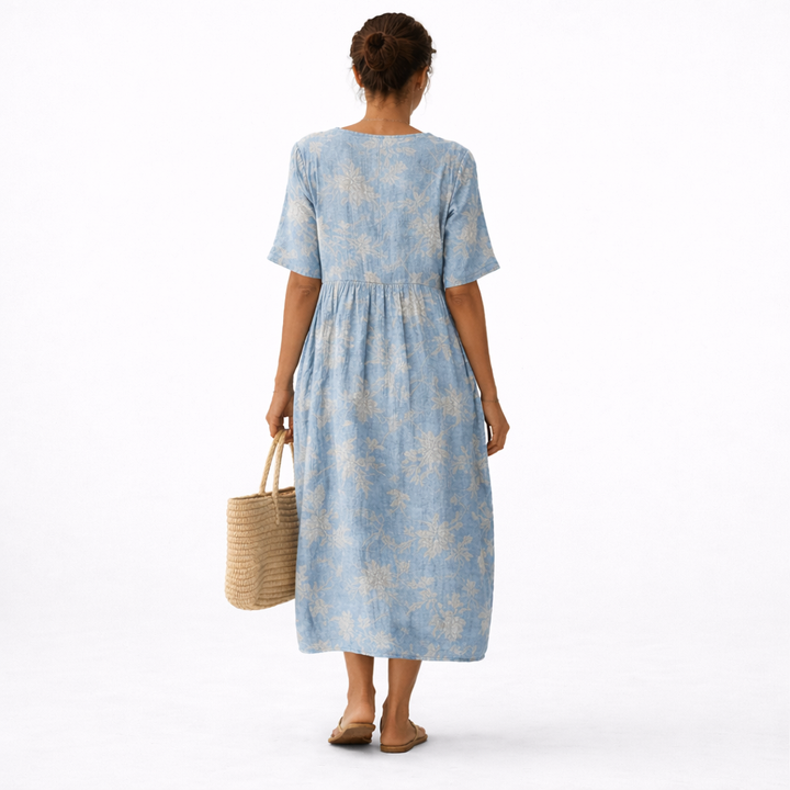 Vestido elegante Alma con estampado de laguna