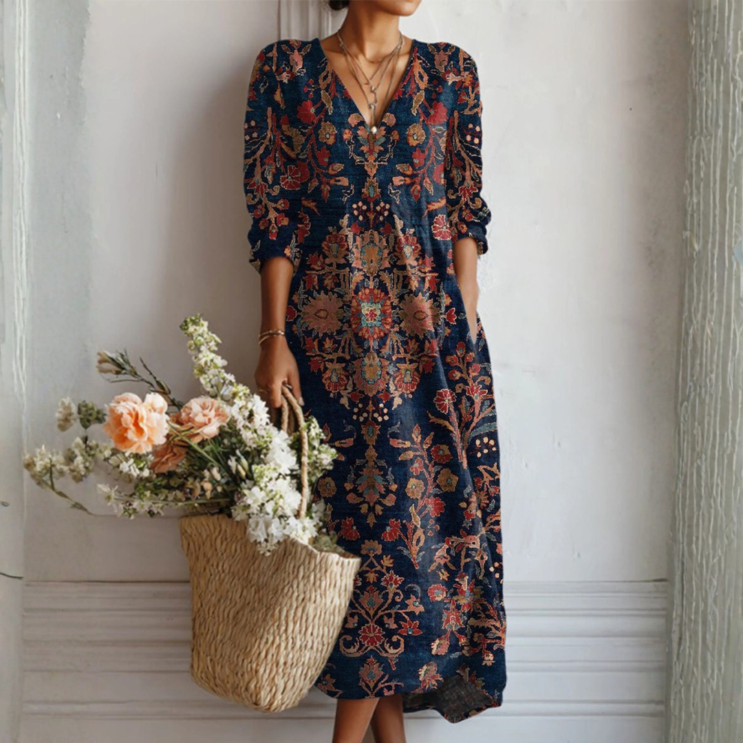 Adela vestido con encantador estampado de flores
