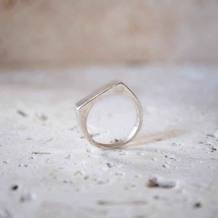 Anillo Sello Riegel Bar en Plata Esterlina 925 hecho a mano