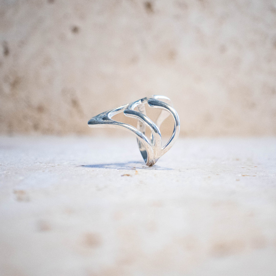 Anillo asimétrico de plata esterlina 925 – hecho a mano y macizo