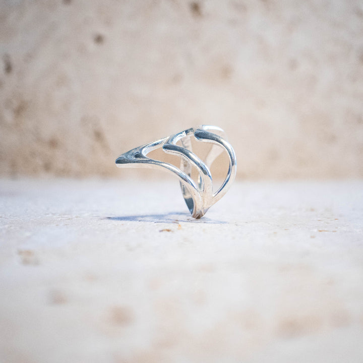 Anillo asimétrico de plata esterlina 925 – hecho a mano y macizo