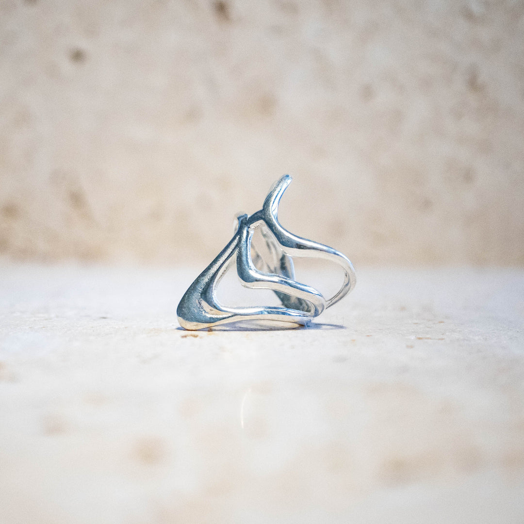 Anillo asimétrico de plata esterlina 925 – hecho a mano y macizo