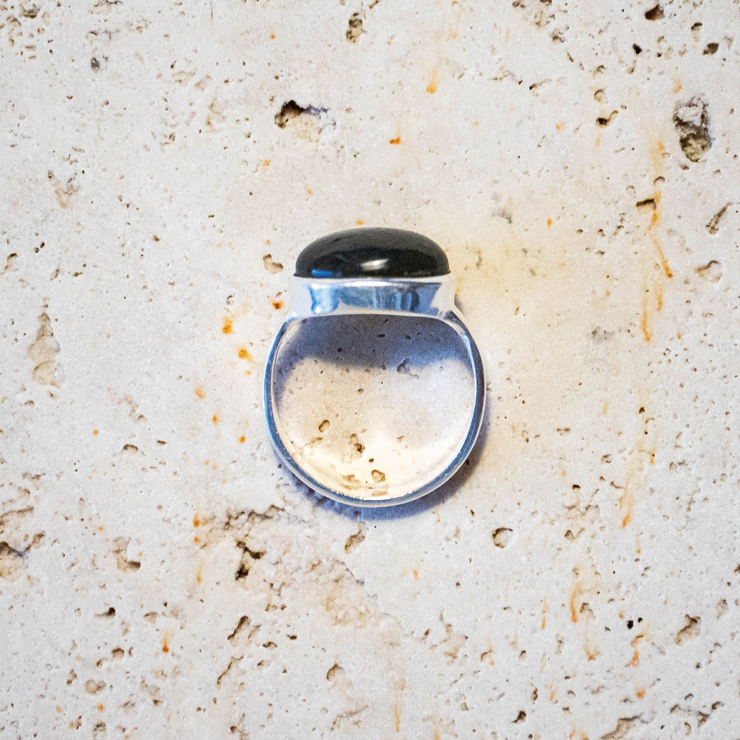 Gran Anillo Ovalado de Labradorita en Plata Esterlina 925