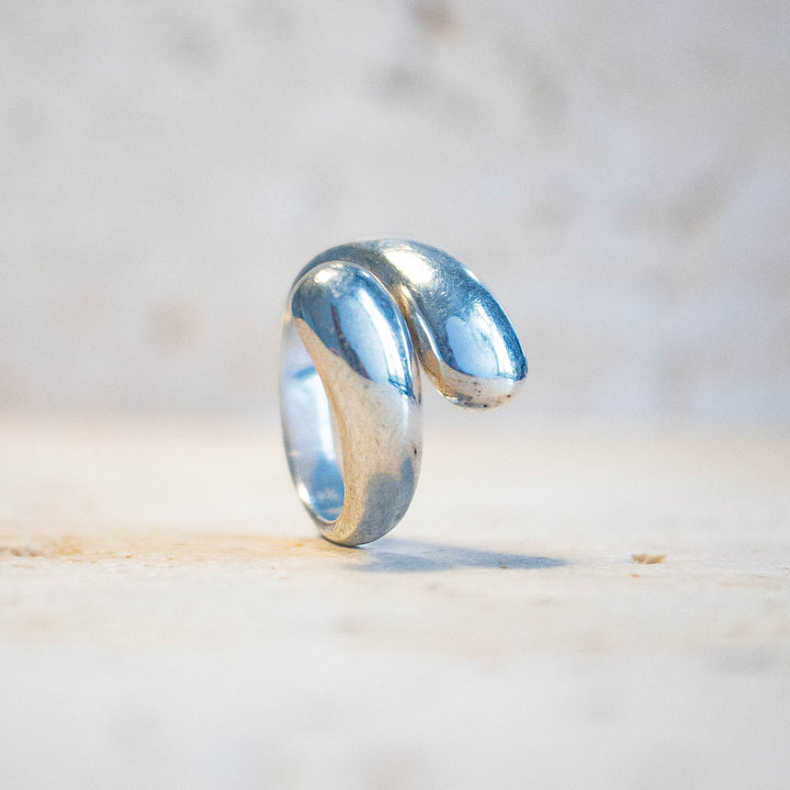 Anillo Chunky abierto en plata esterlina maciza 925 – ajustable en tamaño, hecho a mano