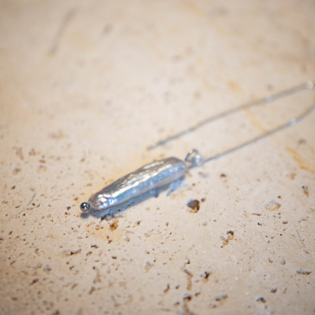 Pendientes Threader con Perla de Agua Dulce – Plata 925