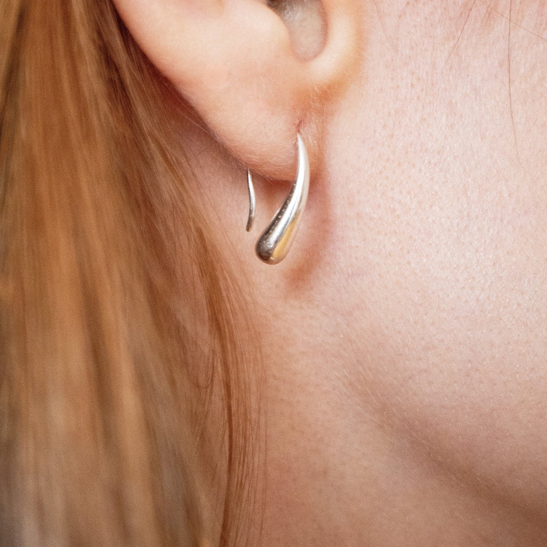 Pendientes de Plata Orgánica – Forma Escultórica en Plata Esterlina 925