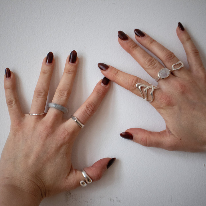 Anillo Chunky abierto en plata esterlina maciza 925 – ajustable en tamaño, hecho a mano